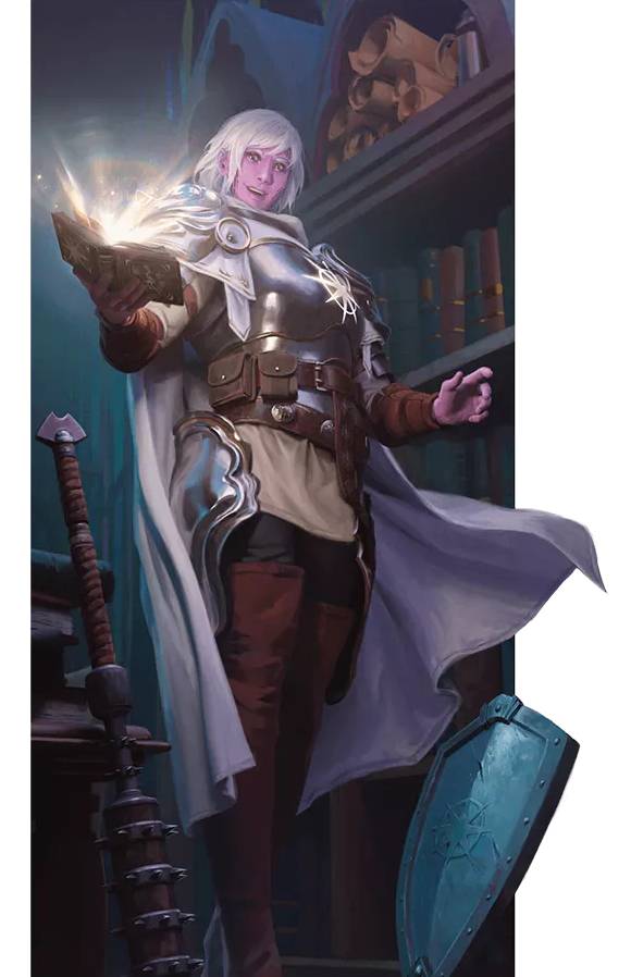 An Arcana Domain cleric channeling divine arcane power