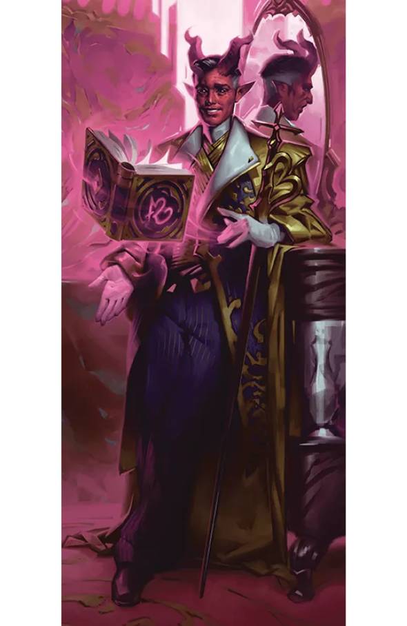An Enchanter wizard captivating a target's mind with charm magic