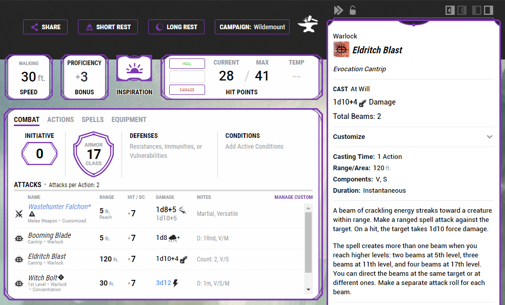 D&D Beyond Character Sheet