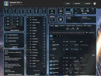 Radwell Nirt character sheet thumbnail