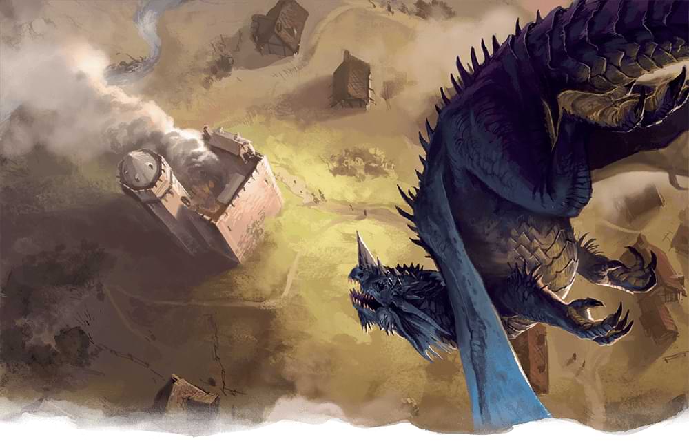 Blue dragon artwork from Rise of Tiamat