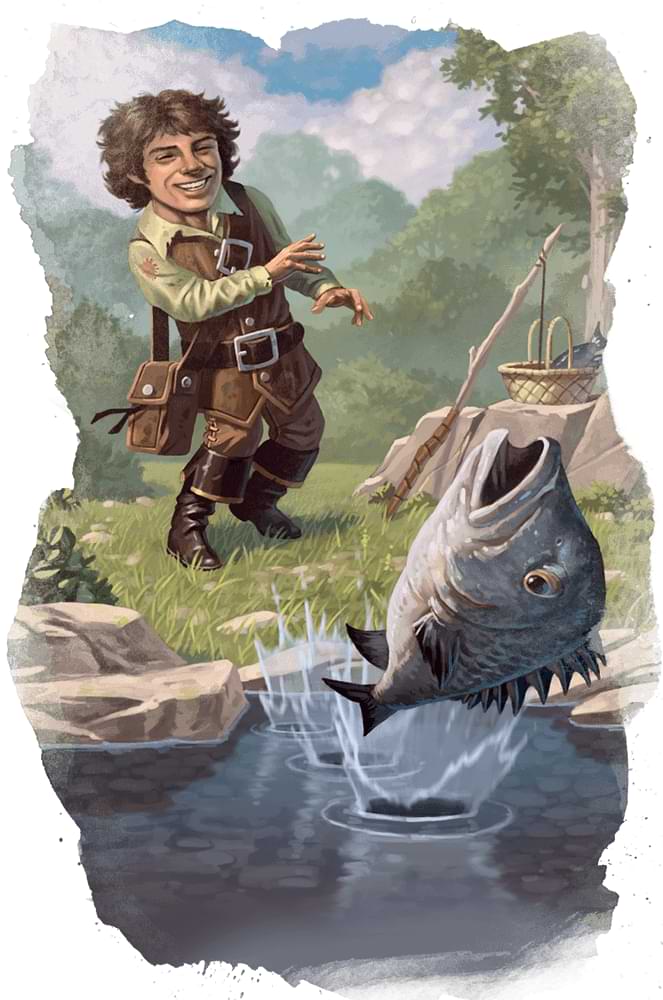 Halfling skipping rocks