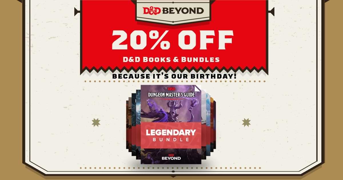 D&D Beyond anniversary week sale