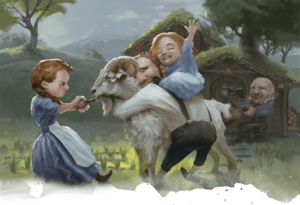 Halflings on a farm