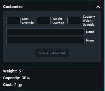 Customizing containers