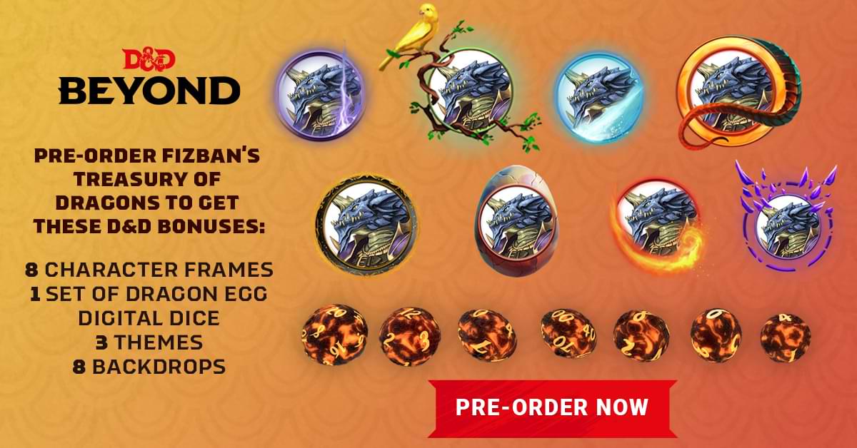 Preorder perks for Fizban's Treasury of Dragons