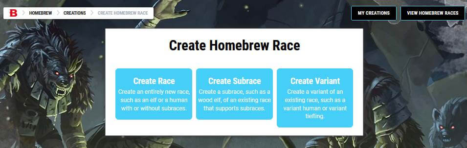 Create a race from scratch or use an existing race as a template.