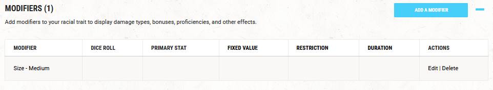 Homebrew race size modifier