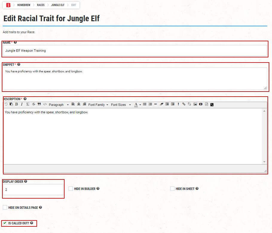 Jungle Elf Weapon Training racial trait