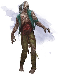A zombie wearing tattered clothing