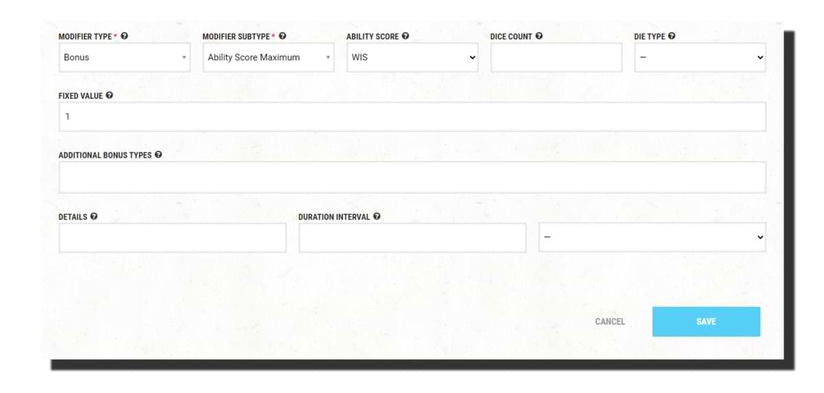 Create homebrew magic item - Ability score maximum