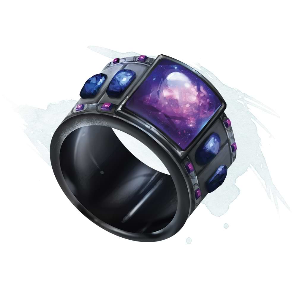 A beautiful silver ring embedded with purple stones