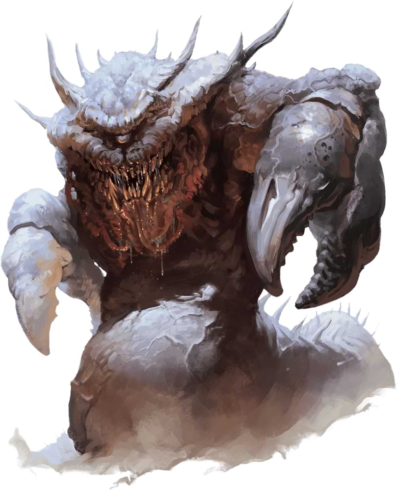 The astral dreadnought, a hulking creature with razor sharp teeth, two massive claws, and a single, starry eye
