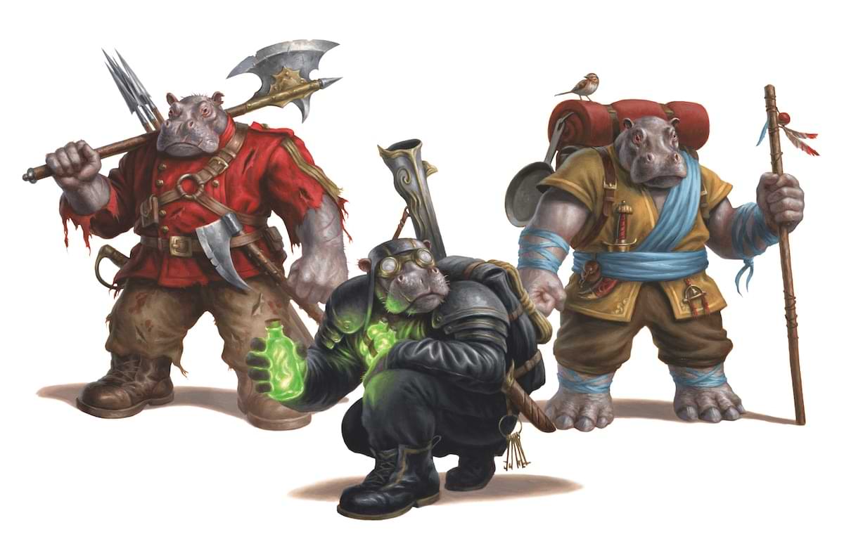 Three giff adventurers