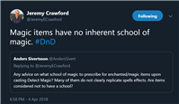 Jeremy Crawford on Twitter   Magic items have no inherent school of magic   DnD…  