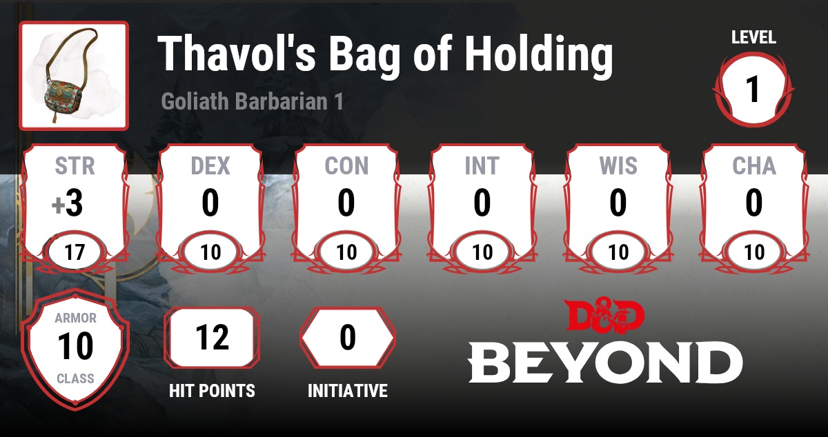 Thavol's Bag of Holding D&D Beyond