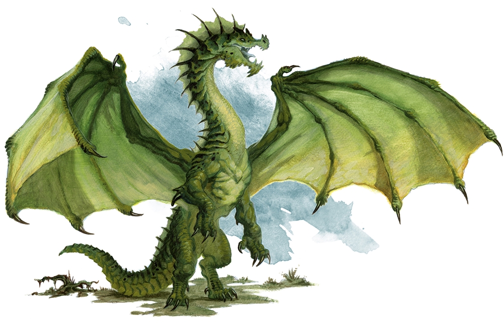 d&d young green dragon miniature