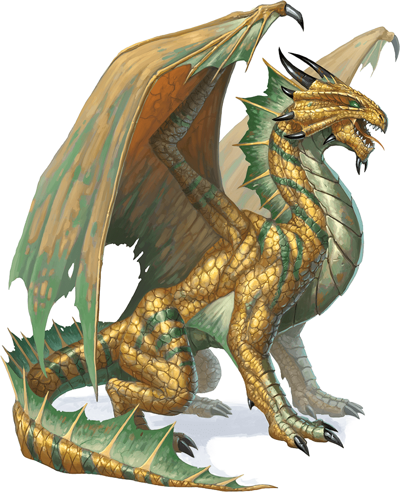 Adult brass dragon from dungeons & dragons 5e on Craiyon